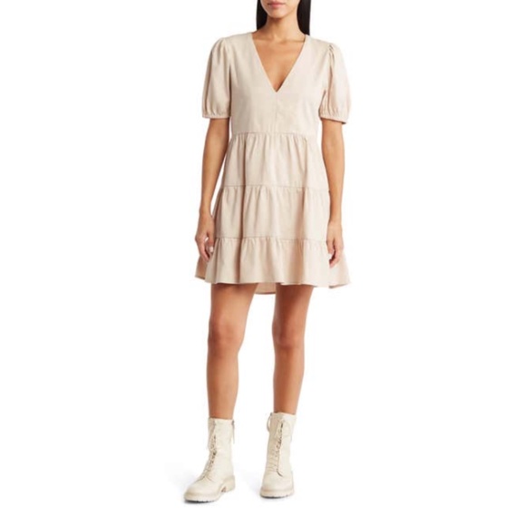 NWT En Saison Madison Babydoll Dress Natural Size M - Picture 6 of 11
